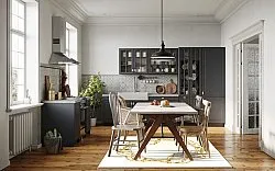 Rond vloerkleed - Silea (wit/goud)