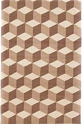 Wollen-vloerkleed - Floriáda (beige/bruin)