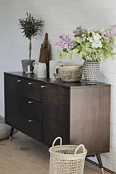 TV-meubel / Ladekast - Prime (walnoot/messing)