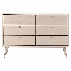 Ladekast - Prime - 6 lådor (witte eik)