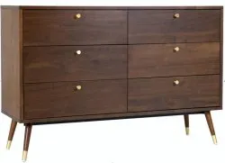 Ladekast - Prime - 6 drawers (walnoot/messing)