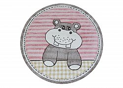Kindervloerkleed - Caruba Hippo Rond (roze)