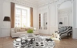 Rond vloerkleed - Avent (beige/zwart)