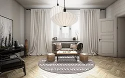 Rond vloerkleed - Levie (grijs)