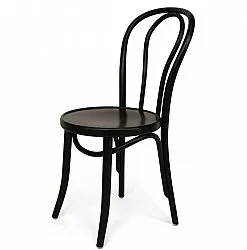 Stoel - Bistro (hout/zwart) - 2 stuks