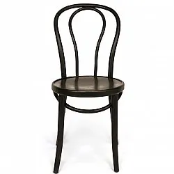 Stoel - Bistro (hout/zwart) - 2 stuks