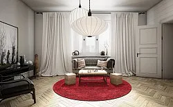 Rond vloerkleed - Valenza (rood)