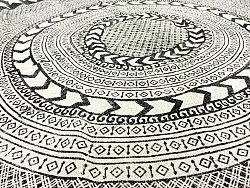 Ronde vloerkleden - Marrakech (rond) (zwart/grijs/wit)