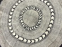 Ronde vloerkleden - Marrakech (rond) (zwart/grijs/wit)