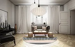 Rond vloerkleed - Esme (oranje/multi)