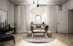 Rond vloerkleed - Esme (bruin/multi)