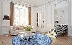 Rond vloerkleed - Menfi (blauw)