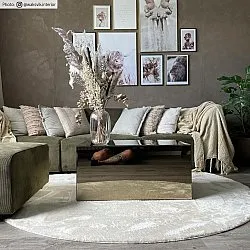 Ronde vloerkleden - Aranga Super Soft Fur (beige)