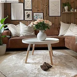 Ronde vloerkleden - Aranga Super Soft Fur (beige)