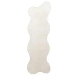 Asymmetrisch Golvend Shaggy Vloerkleed - Aranga Super Soft Fur (beige)