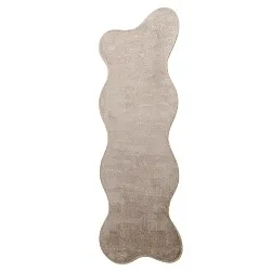 Asymmetrisch Golvend Shaggy Vloerkleed - Aranga Super Soft Fur (bruin)