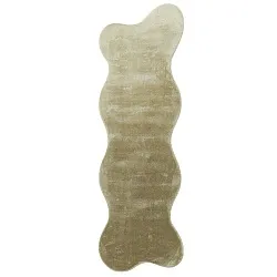 Asymmetrisch Golvend Shaggy Vloerkleed - Aranga Super Soft Fur (lichtgroen)