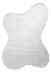 Asymmetrisch Golvend Shaggy Vloerkleed - Aranga Super Soft Fur (wit)