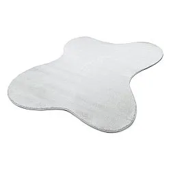 Asymmetrisch Golvend Shaggy Vloerkleed - Aranga Super Soft Fur (wit)