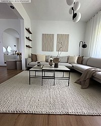 Wollen-vloerkleed - Avafors Wool Bubble (beige)