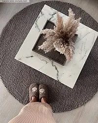 Ronde vloerkleden - Avafors Wool Bubble (bruin)