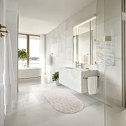 Ovale badmat - Bevin (gebroken wit)