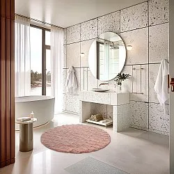 Ronde Badmat - Bevin (roze)