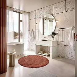 Ronde Badmat - Bevin (terracotta)