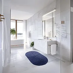 Ovale badmat - Embla (blauw)