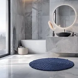 Ronde Badmat - Embla (blauw)