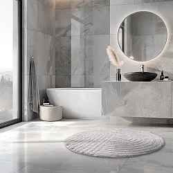 Ronde Badmat - Embla (lichtgrijs)