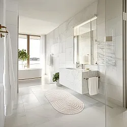 Ovale badmat - Embla (gebroken wit)