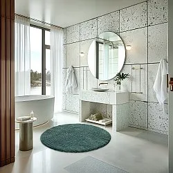 Ronde Badmat - Evena (donkergroen)