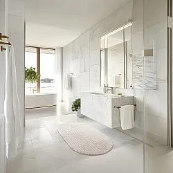 Ovale badmat - Evena (gebroken wit)