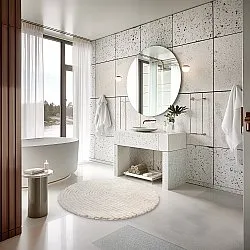 Ronde Badmat - Evena (gebroken wit)