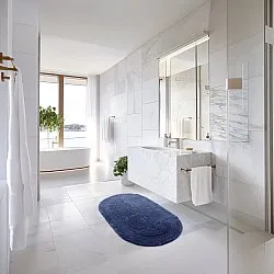 Ovale badmat - Nila (blauw)