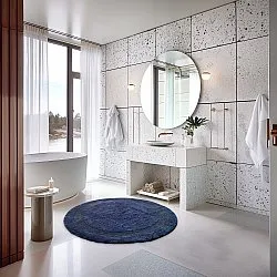 Ronde Badmat - Nila (blauw)