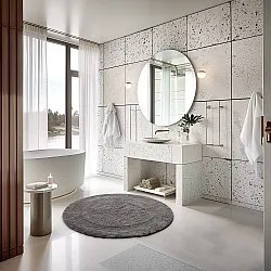 Ronde Badmat - Nila (donkergrijs)