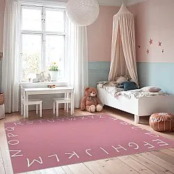 Kindervloerkleed - Alphabetic Border (roze)