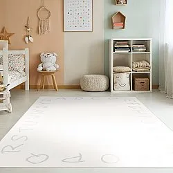 Kindervloerkleed - Alphabetic Border (wit)
