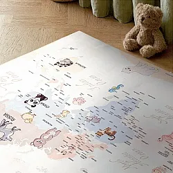 Kindervloerkleed - Animal Map (beige)