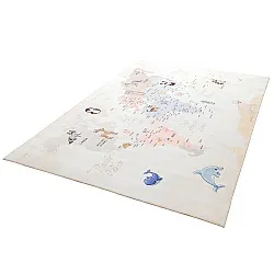 Kindervloerkleed - Animal Map (beige)