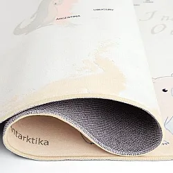 Kindervloerkleed - Animal Map (beige)