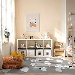 Kindervloerkleed - Balloons (blauw)