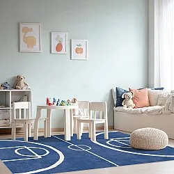 Kindervloerkleed - Basket (blauw)