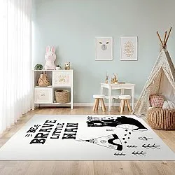 Kindervloerkleed - Camping Bear (wit)