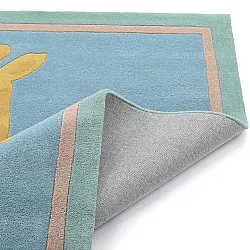 Kinderkleed - Giraffe Hand Tufted Wool Premium (lichtblauw/multi)