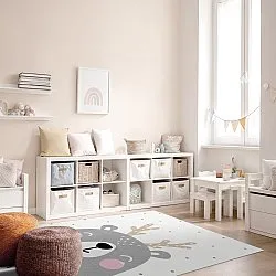Kindervloerkleed - Happy Bear (wit)