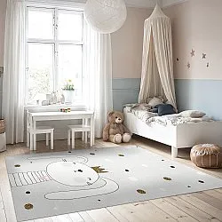 Kindervloerkleed - Rabbit Crown (grijs)