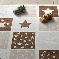 Kinderkleed - Star Grid (crème/bruin)